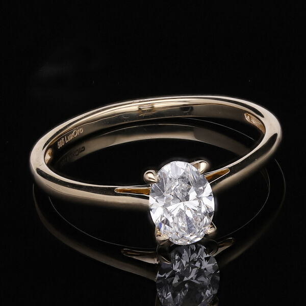 LUXORO IGI zertifizierter SI-GH Labor Diamant Ring in 585 Gelbgold - 1 ct. image number 9