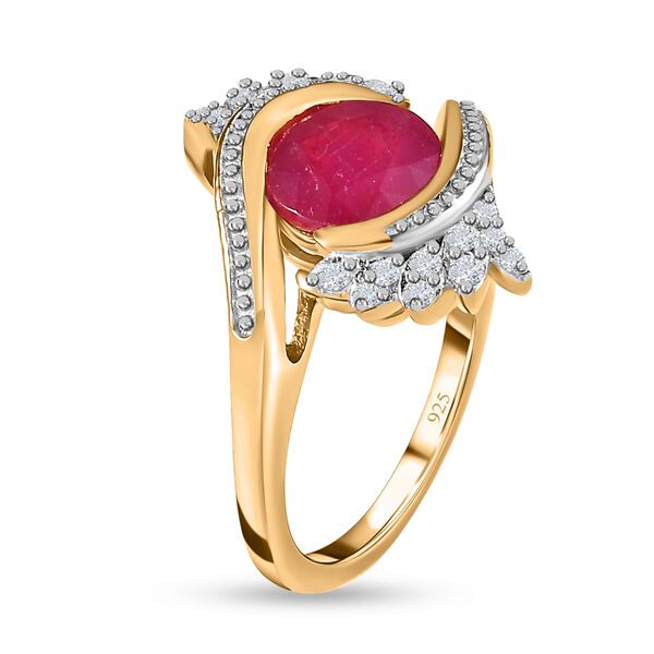 Afrikanischer Rubin und Zirkon-Ring - 3,10 ct. image number 5