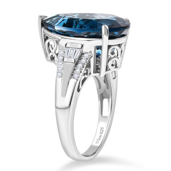 D'Joy London Blautopas und Moissanit Ring - 14 ct. image number 5