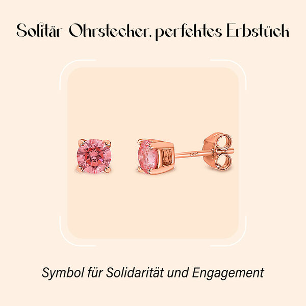 LUXURIANT 1 ct. SGL zertifizierte VS rosa Labor Diamant Ohrringe in 585 Ros&eacute;gold image number 2