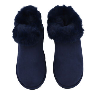 Gem&uuml;tliche Hausschuhe aus Kunstfell, Gr&ouml;&szlig;e 38-39, Dunkelblau