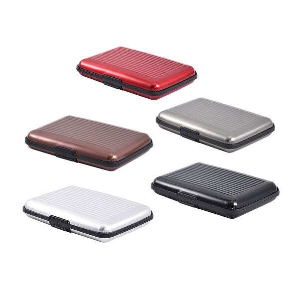 5er-Set RFID-blockierender Kartenhalter; Uni-Farben, Aluminium image number 3