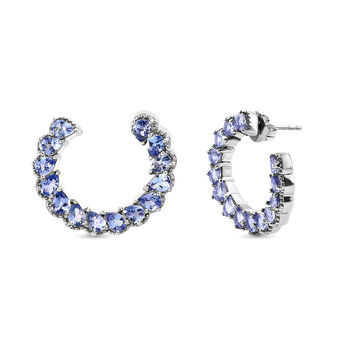 Tansanit-Ohrringe in Silber, 4,03 ct.