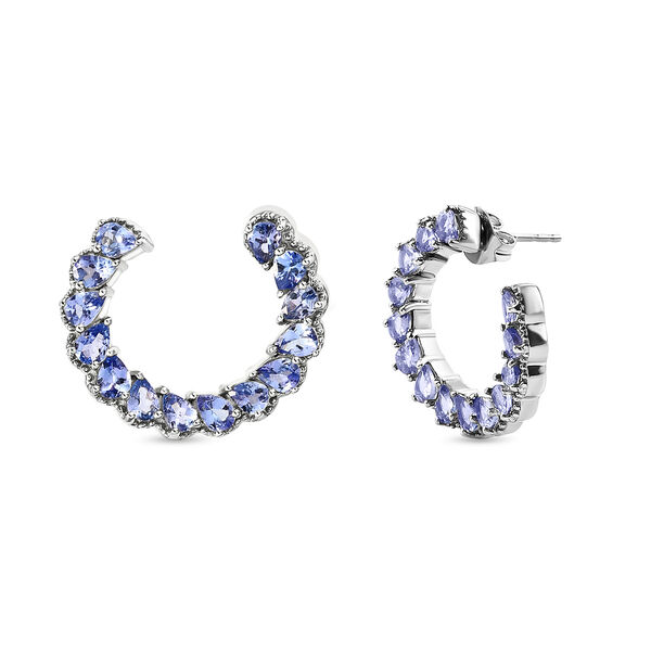 Tansanit-Ohrringe in Silber, 4,03 ct. image number 4