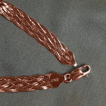 Italienisches Armband, ca. 19 cm, 925 Silber ros&eacute;vergoldet