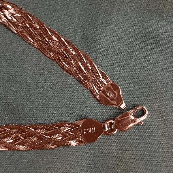 Italienisches Armband, ca. 19 cm, 925 Silber ros&eacute;vergoldet