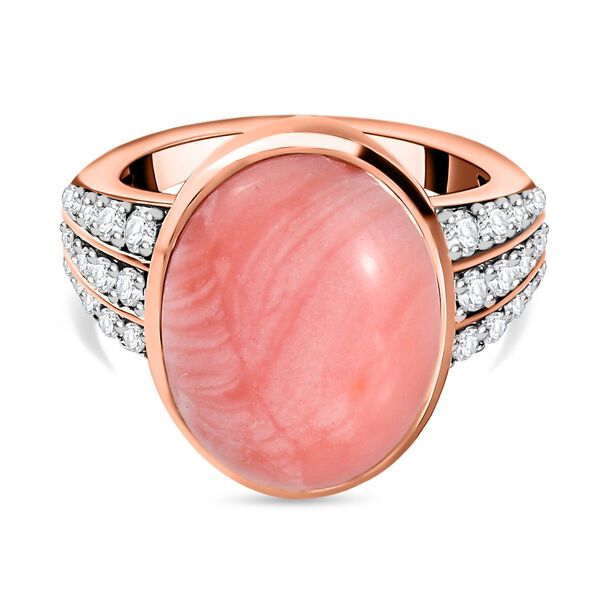 Oregon Sunrise Pfirsich Opal und Zirkon-Ring - 7,02 ct. image number 0