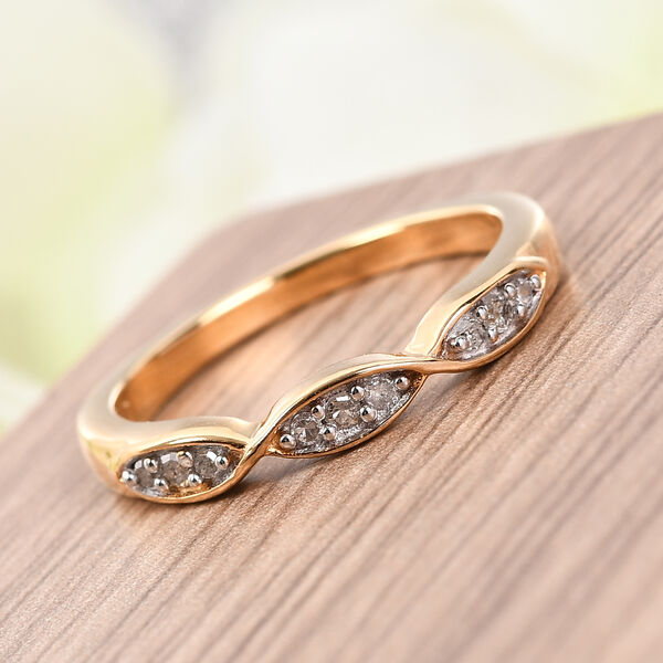 Wei&szlig;er Diamant P Ring 925 Silber Vermeil YG ca. 0,10 ct. image number 2