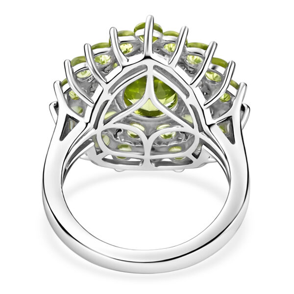 Nat&uuml;rlicher Peridot Ring 925 Silber platiniert  ca. 4,61 ct image number 7