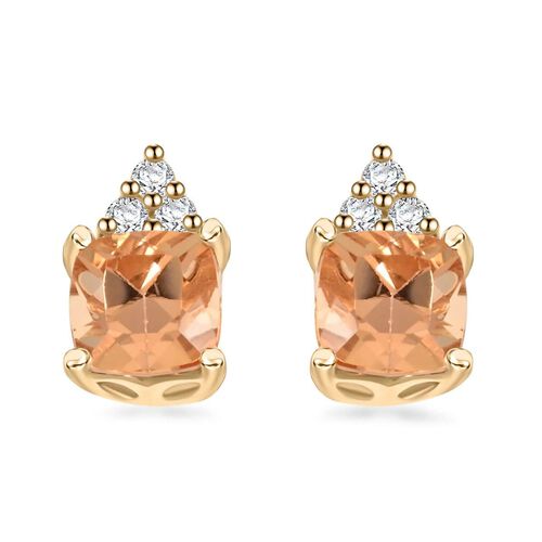 LUXORO zertifiziert und geprüft AAA kaiserliche Topas und Diamant Ohrringe in 417 Gold - 1,59 ct. image number 0