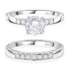 LUSTRO STELLA - Wei&szlig;er Zirkonia Ring 925 Silber rhodiniert (Gr&ouml;&szlig;e 16.00) ca. 3.06 ct