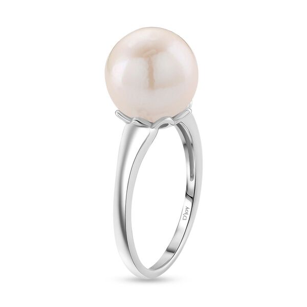 D'Joy wei&szlig;e Edison Perle Ring, 925 Silber rhodiniert image number 5