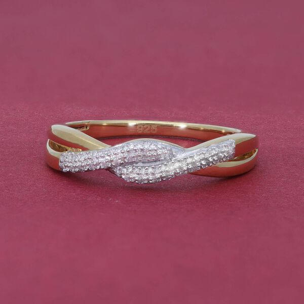 Diamant-Ring, 925 Silber vergoldet  ca. 0,17 ct image number 2