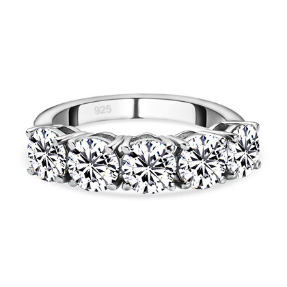 100 Facetten Moissanit-Ring, 925 Silber platiniert (Gr&ouml;&szlig;e 18.00) ca. 2,37 ct