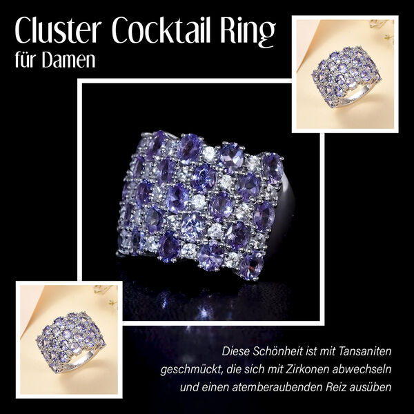 Tansanit und Zirkon Ring - 5,75 ct. image number 2