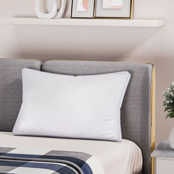 Serenity Night - Kopfkissen aus 20% langfaseriger Maulbeerseide und 80% Kunstdaunen mit antibakteriellem, antiallergischem Mikrofaserbezug, 50x70 cm