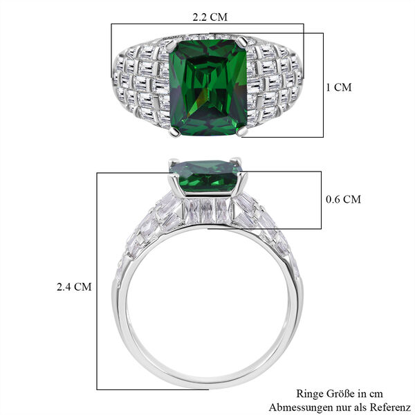LUSTRO STELLA Grüner und weißer Zirkonia-Ring - 9,16 ct. image number 4