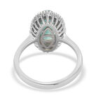 Grandidierit und Diamant Halo Ring 925 Silber Platin-Überzug image number 5