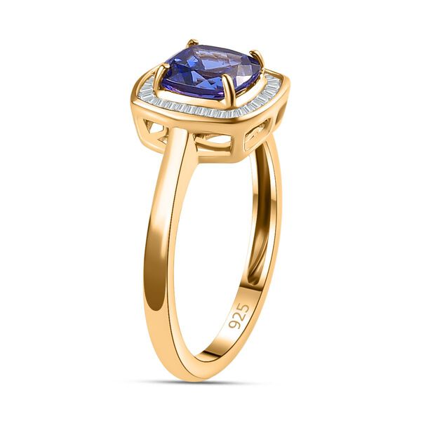 AAA Tansanit, Weißer Diamant Ring 585 Gold (Größe 18.00) ca. 1.55 ct image number 5
