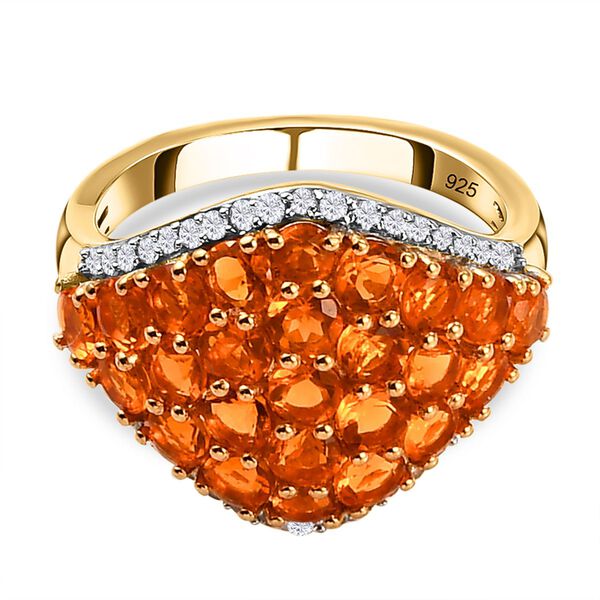 Salamanca Feueropal-Ring, 925 Silber vergoldet (Gr&ouml;&szlig;e 21.00) ca. 2.47 ct