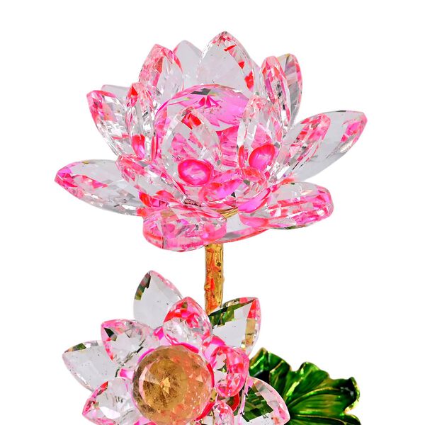 Kristall Lotus Bl&uuml;te, 18 x 7,5 cm, Rosa image number 6