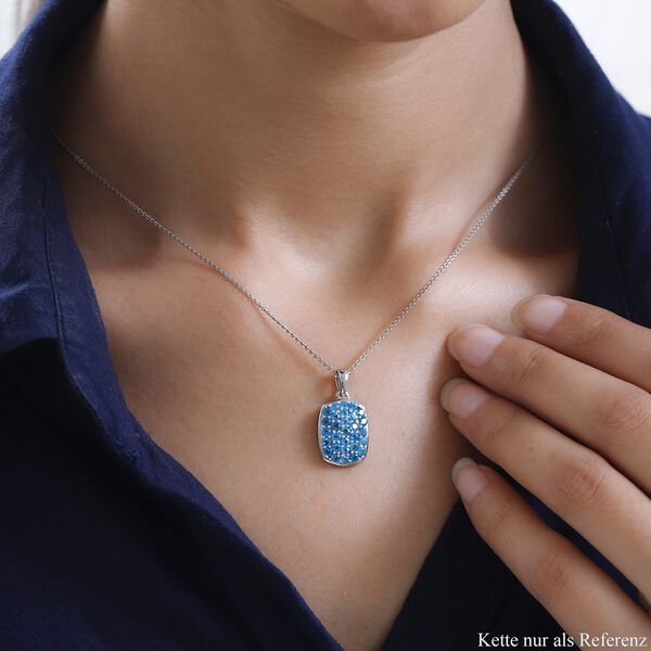 Neon Apatit Anhänger 925 Silber platiniert ca. 1.42 ct image number 2