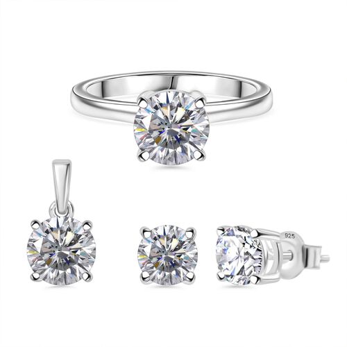 Moissanit Schmuckset 925 Silber ca. 3,80 ct. image number 0