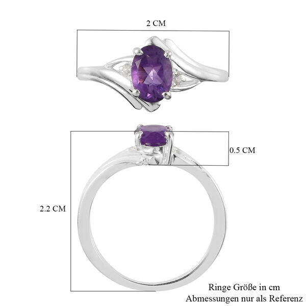 Afrikanischer Amethyst und Zirkon Ring 925 Silber  ca. 0,77 ct image number 7