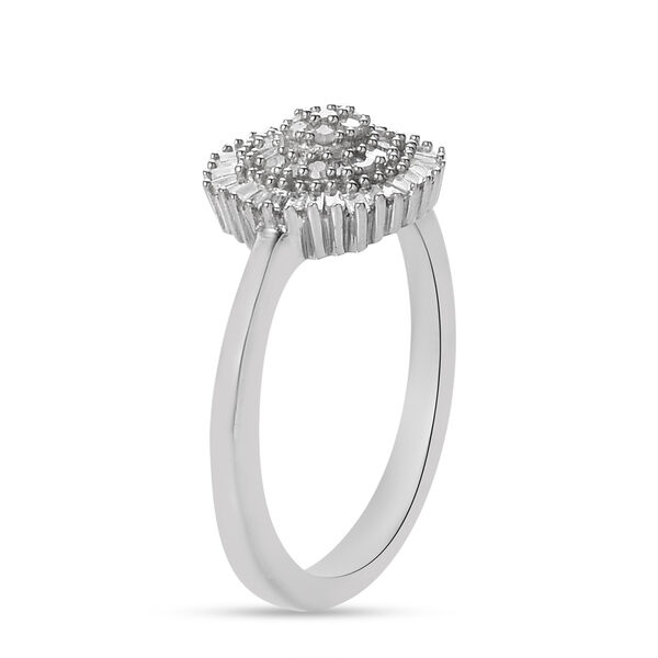 Wei&szlig;er Diamant P Ring 925 Silber Platin-&Uuml;berlagerung ca. 0,27 ct. image number 5