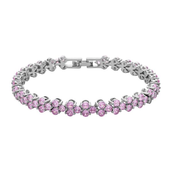 Rosa Zirkonia Armband, ca. 19 cm, Messing ca. 16,40 ct image number 0