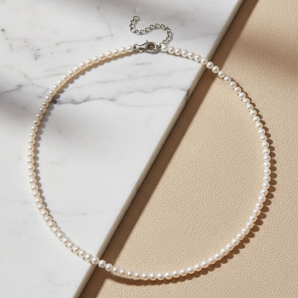 D'Joy AAA Chinesische Akoya-Perle (3-5 mm) Halskette ca. 43 cm + 5 cm Extender, 925 Silber rhodiniert image number 1