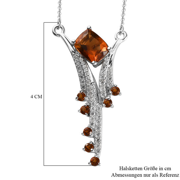 Madeira Citrin und Zirkon Halskette 45 cm 925 Silber platiniert ca. 2,83 ct image number 7