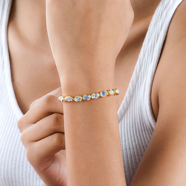 Premium Regenbogen Mondstein Armband, 20 cm - 13,99 ct. image number 3