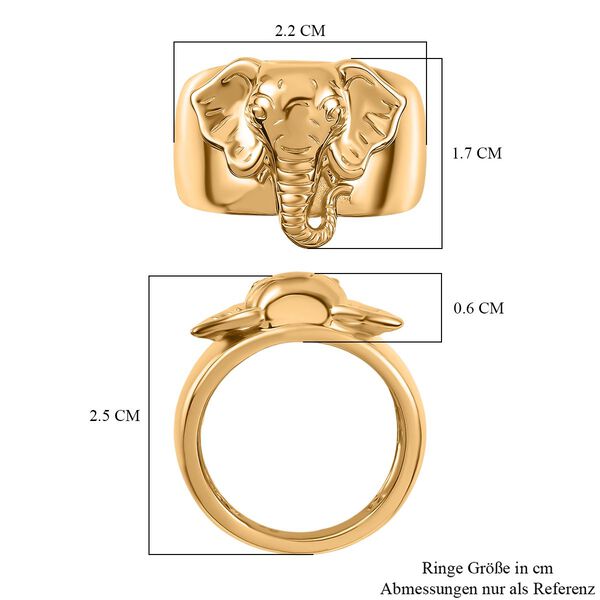 Elefantenring aus 750er vergoldeter Bronze, (Gr&ouml;&szlig;e 17.00) ca. 3,51g image number 7