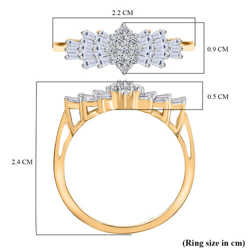 LUXURIANT DIAMOND - Lab Grown Diamant SI-GH Ring 925 Silber 750 Gelbgold Vermeil (Größe 18.00) (10-15 Werktage Lieferzeit) ca. 0.50 ct image number 5