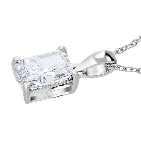 LUXURIANT SGL zertifizierter SI-GH Labor Diamant Anh&auml;nger mit 50cm Kette, 925 Silber rhodiniert - 1 ct. image number 3