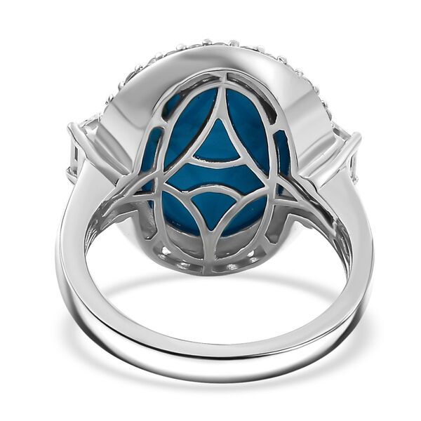 AA Amerikanischer, natürlicher Sleeping Beauty Türkis und Zirkon-Ring - 8,35 ct. image number 6