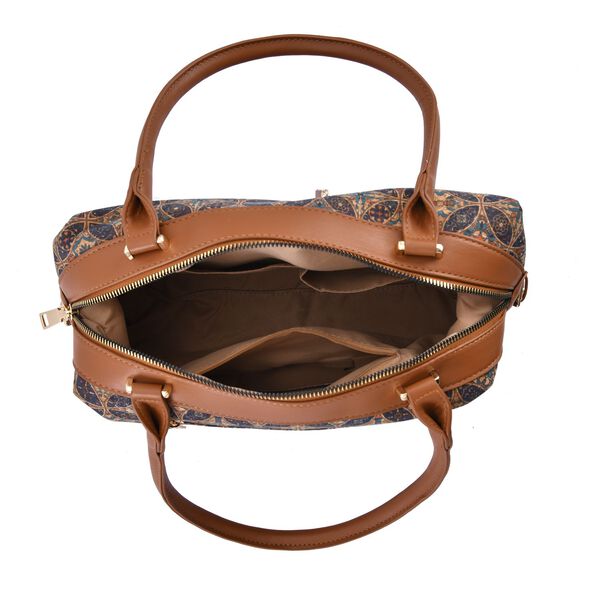 Handtasche mit RFID-Schutz, blau gemustert image number 6