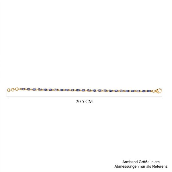 Tansanit 19cm Armband, 925 Silber 750 Gelbgold Vermeil - 5,36 ct. image number 5