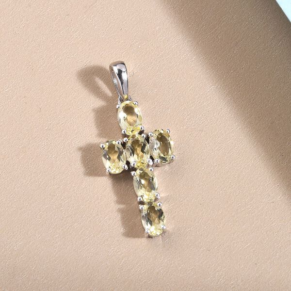 Ouro Verde-Quarz Kreuz-Anh&auml;nger - 2,50 ct. image number 3