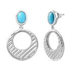 Sleeping Beauty Türkis Ohrringe 925 Silber platiniert ca. 1.40 ct