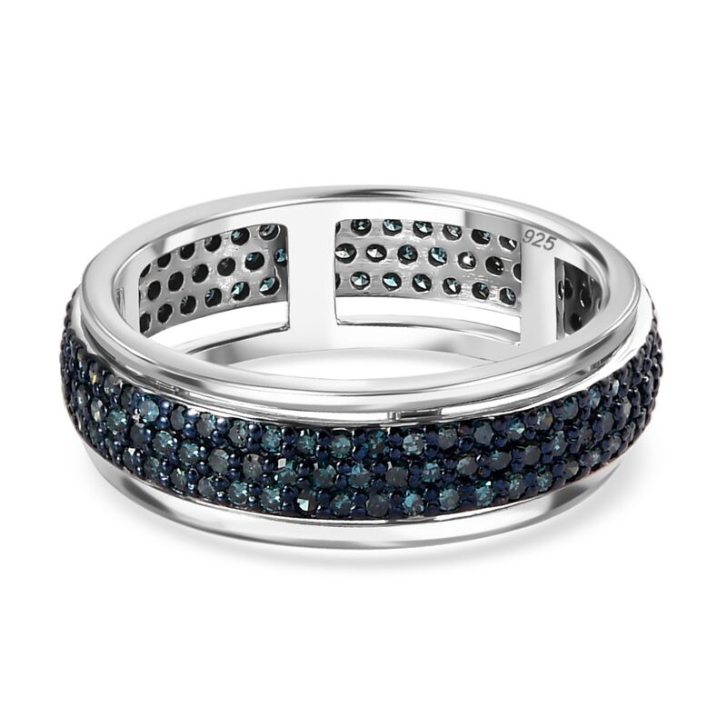 Luxus blauer Diamant-Anti-Stress-Spinning-Ring - 1 ct. image number 0