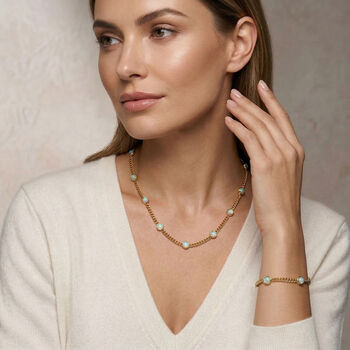 D'Joy AA &auml;thiopisches Welo Opal 19+2,5cm Armband und 45+5cm Halskette