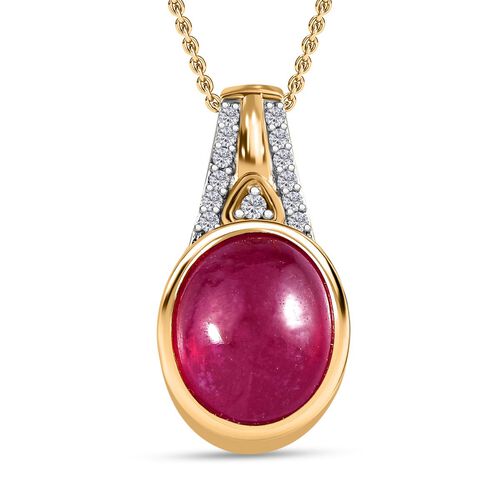 AA afrikanischer Rubin und Zirkon-Anhänger mit 50cm Kette - 6,26 ct. image number 0