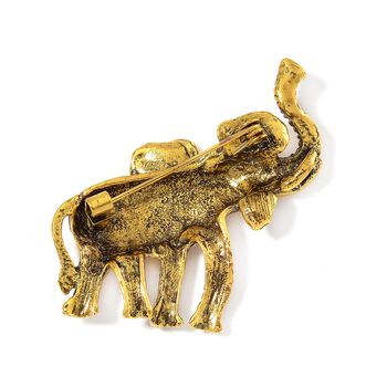 Schwarzer Kristall Brosche Antikes Gold