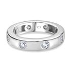 Moissanit Ring 925 Silber rhodiniert (Größe 16.00) ca. 0,83 ct
