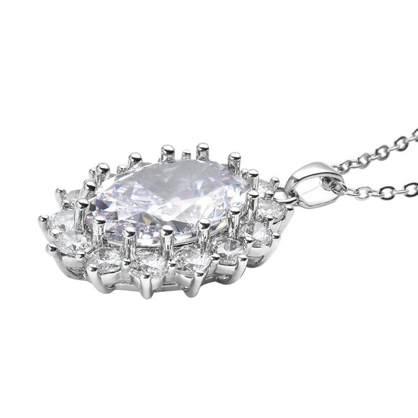 3er Set- Wei&szlig;er Zirkonia-Ring, Anh&auml;nger und Ohrringe, Messing ca. 27,00 ct image number 6