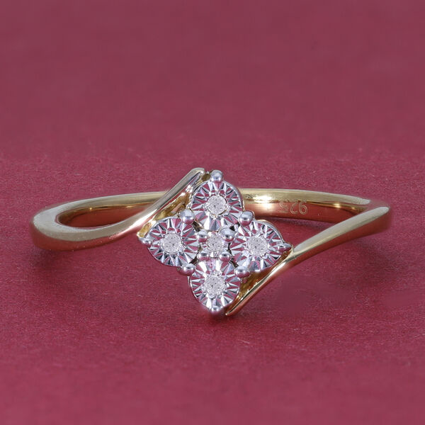 Diamant-Ring, 925 Silber vergoldet  ca. 0,05 ct image number 2