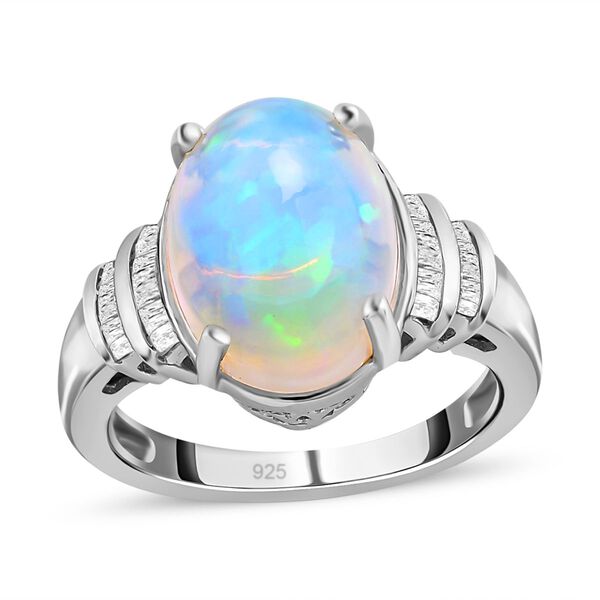 Nat&uuml;rlicher, &auml;thiopischer Welo Opal und Diamant-Ring - 3,90 ct. image number 4