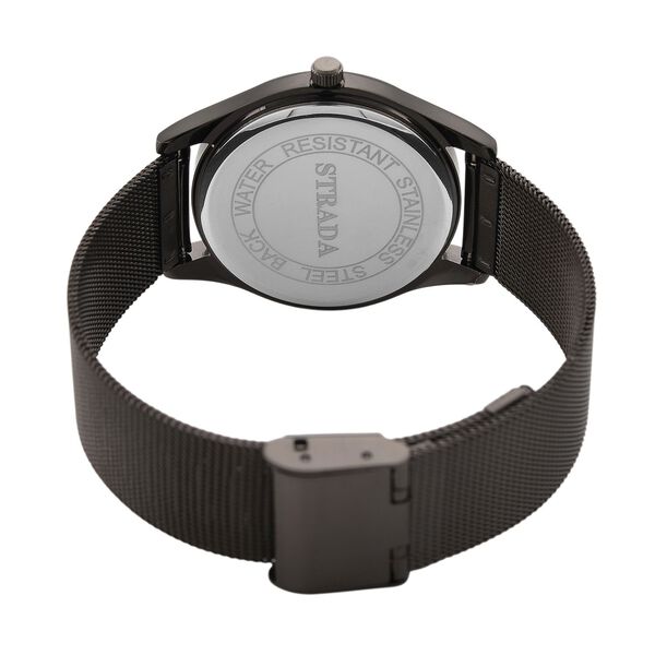 STRADA Stardust Zifferblattuhr mit japanischem Uhrwerk und schwarzfarbenem 316L Edelstahl -Mesh-Armband image number 6